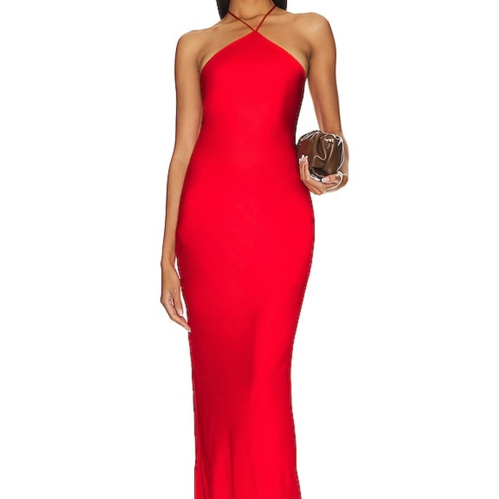 Revolve Line & Dot Kira Maxi Dress in Tomato Red